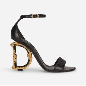 Dolce and Gabbana Nappa leather sandals with baroque DG detail